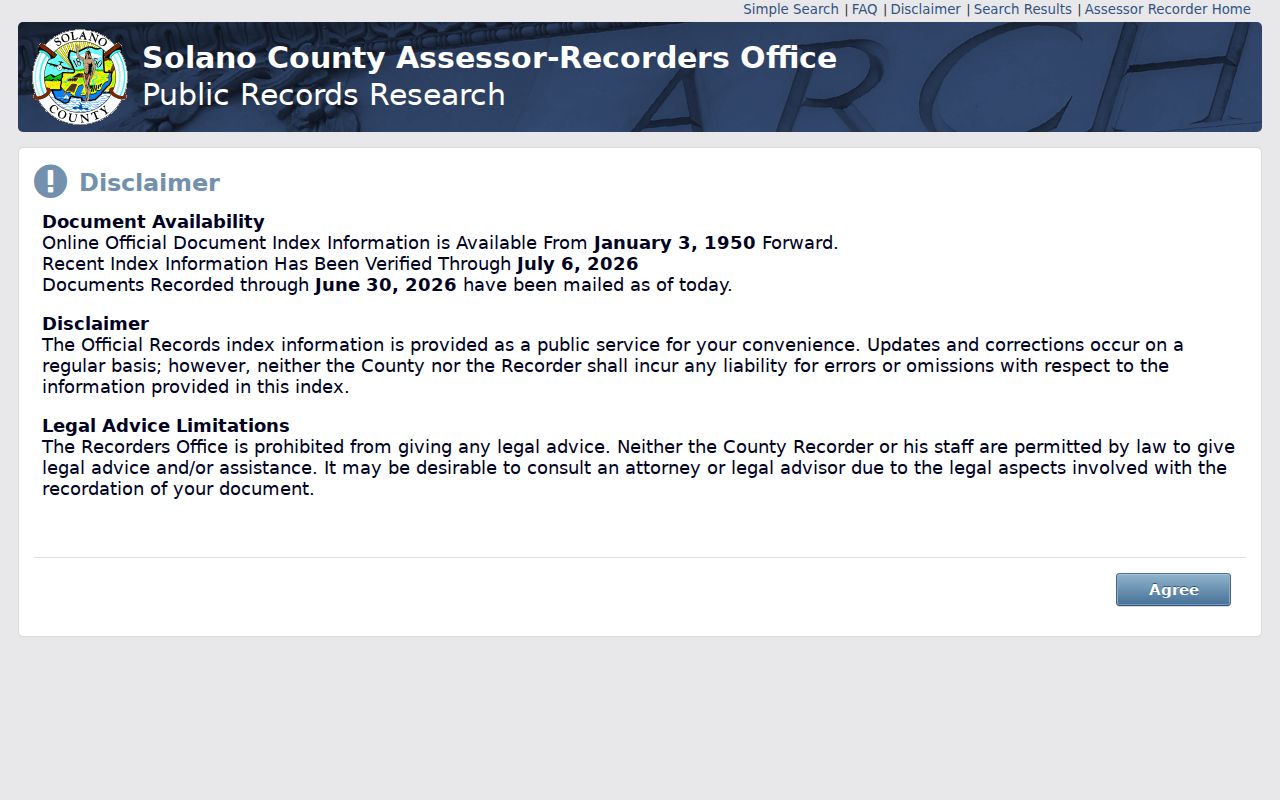 Vacaville people search through Solano County official records