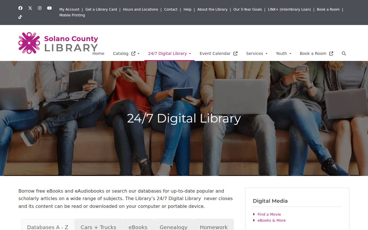 Vacaville people directories screenshot of the library digital history collection